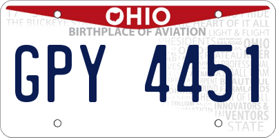 OH license plate GPY4451