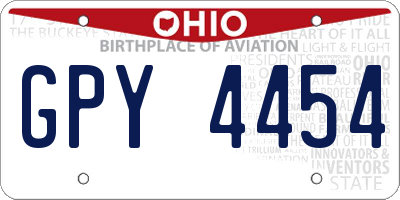 OH license plate GPY4454