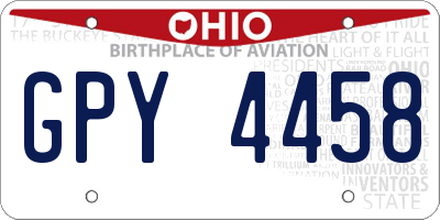 OH license plate GPY4458