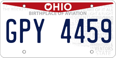 OH license plate GPY4459