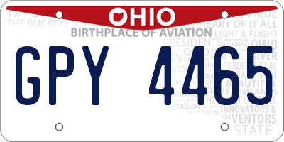 OH license plate GPY4465