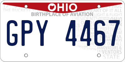 OH license plate GPY4467