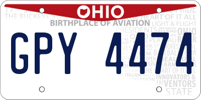 OH license plate GPY4474