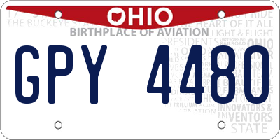 OH license plate GPY4480