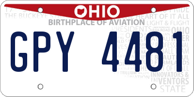 OH license plate GPY4481