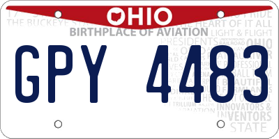 OH license plate GPY4483