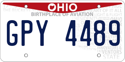 OH license plate GPY4489