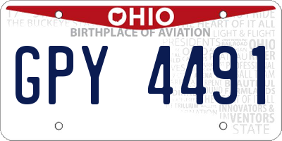 OH license plate GPY4491