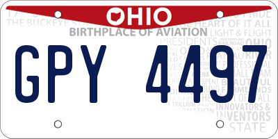 OH license plate GPY4497