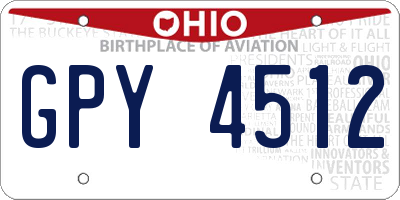 OH license plate GPY4512
