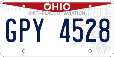 OH license plate GPY4528