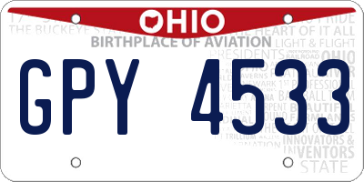 OH license plate GPY4533