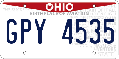 OH license plate GPY4535