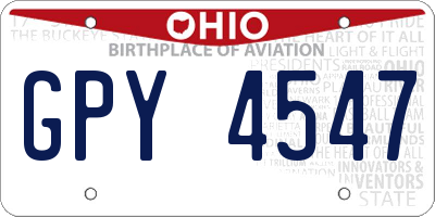 OH license plate GPY4547