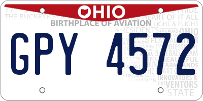 OH license plate GPY4572
