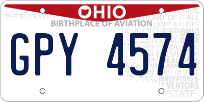 OH license plate GPY4574