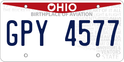 OH license plate GPY4577