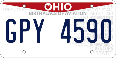 OH license plate GPY4590