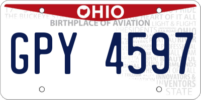 OH license plate GPY4597