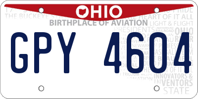 OH license plate GPY4604
