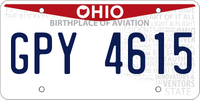OH license plate GPY4615