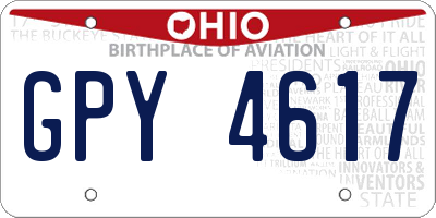 OH license plate GPY4617