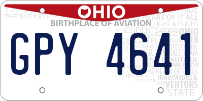 OH license plate GPY4641