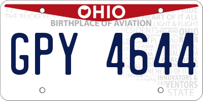 OH license plate GPY4644