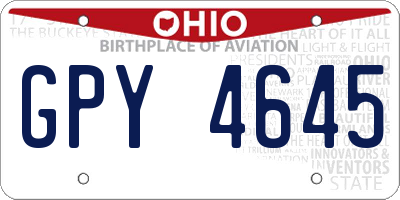 OH license plate GPY4645