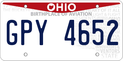 OH license plate GPY4652