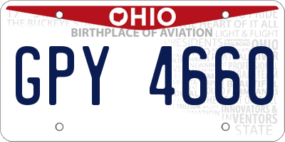 OH license plate GPY4660