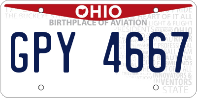 OH license plate GPY4667