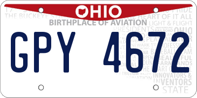 OH license plate GPY4672
