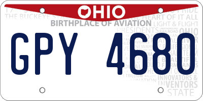 OH license plate GPY4680