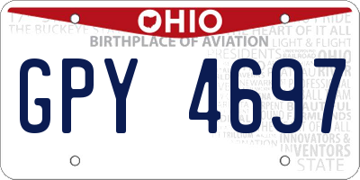 OH license plate GPY4697