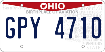 OH license plate GPY4710