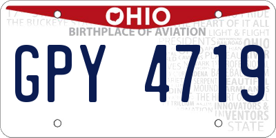 OH license plate GPY4719