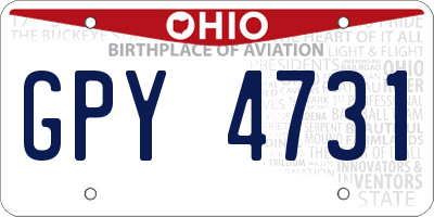 OH license plate GPY4731