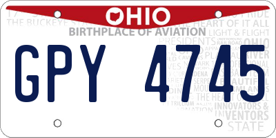 OH license plate GPY4745