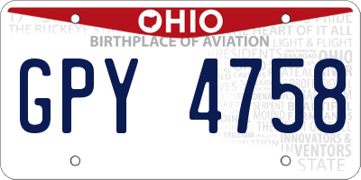 OH license plate GPY4758