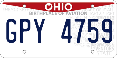 OH license plate GPY4759