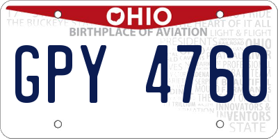 OH license plate GPY4760