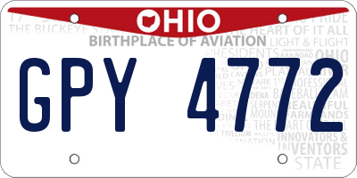 OH license plate GPY4772