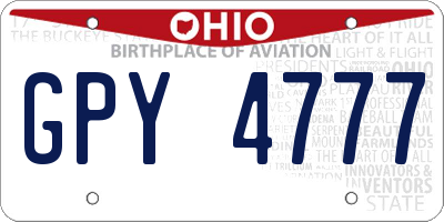 OH license plate GPY4777