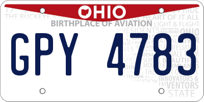 OH license plate GPY4783