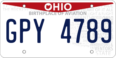 OH license plate GPY4789