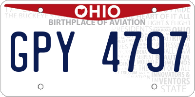 OH license plate GPY4797