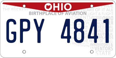 OH license plate GPY4841