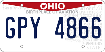 OH license plate GPY4866