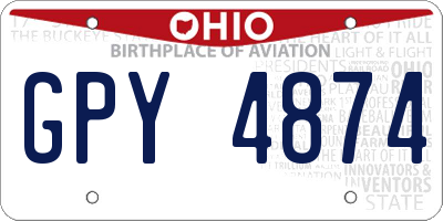 OH license plate GPY4874
